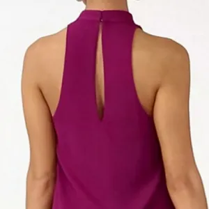 LULUS GROOVE THING SWING DRESS MOCK NECK‎ IN MAGENTA Small thumbnail 4