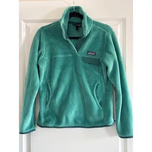 Patagonia Women's Synchilla Snap-T‎ Fleece Pullover Teal Small thumbnail 2