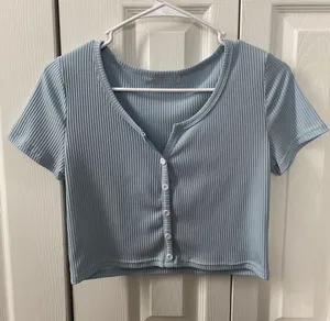 Button up crop top Blue Size M thumbnail 1