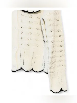 Anthropologie Women’s Collared Pointelle Button Front Cardigan Sweater Size L thumbnail 12