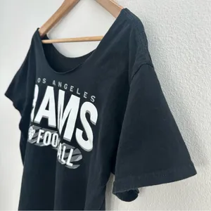Los Angeles Rams Black NFL off-the-shoulder t-shirt thumbnail 4