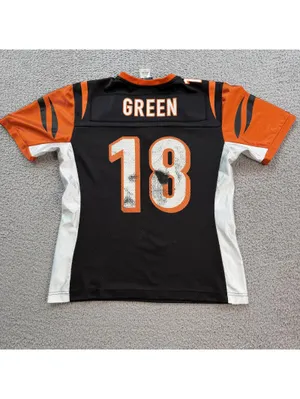 Vintage Cincinnati Bengals AJ Green #18 NFL Jersey Womens M Black Football Y2K thumbnail 2