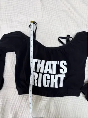 Women's Costume Gallery Black Crop Top Dance Costume "That's Right" M thumbnail 7