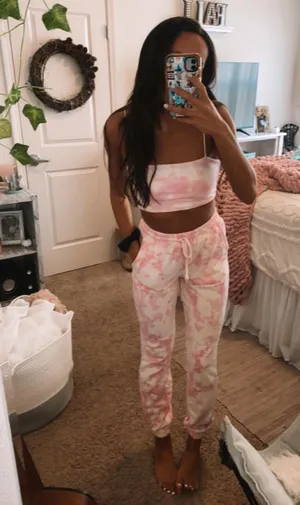 Tie Dye Sweatpants Pink thumbnail 1