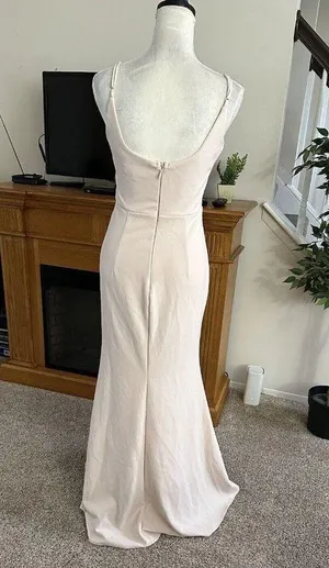 Lulu’s Infinite Glory Maxi Dress Beige Size Small Photo Shoot Wedding Vow Renewa thumbnail 3
