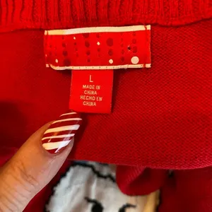 Snowman Christmas Sweater Red‎ Red Size L thumbnail 6
