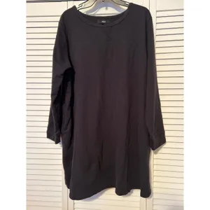 Ellos Black Long Sleeve Tunic Dress Pockets Side‎ Slits Plus Size L 18 20 thumbnail 2