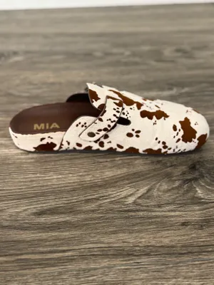 MIA Gipsy Cow Print Buckle Clog Mules Size 7.5 thumbnail 9