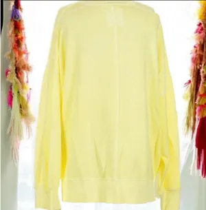 Aerie Rare Oversized Bright Yellow Chill Out Pull Over Sweatshirt SP; S/M thumbnail 7