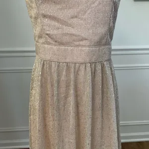 Lulus Metallic Gold Halter Grecian Neck Flowing Chiffon Formal Gown Dress S thumbnail 4