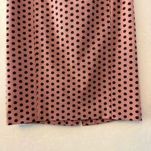 Ann Taylor LOFT mauve pink pencil skirt with black polka dots size 2 thumbnail 5