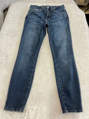 Good American Legs Crop Jeans Blue Denim Size 4/27 Stretchy 93% Cotton thumbnail 1