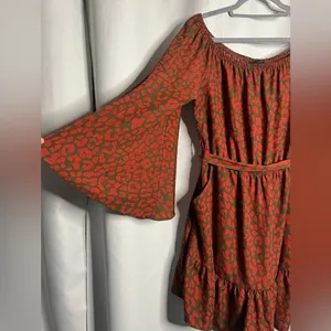 Vici Orange and Green Cheetah Print Dress XL thumbnail 4