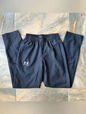 Under Armour Women's XS Black Woven Track Pants Mesh Lined Loose Fit Warmups thumbnail 13
