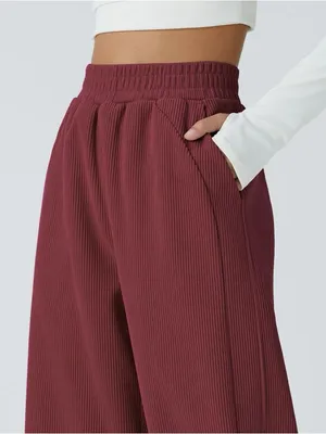 Halara High Waisted Corduroy Pants S Tall Rust Pull On Straight Leg thumbnail 5