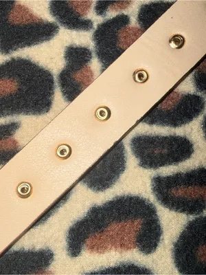 2000s brown leather belt with gold studs thumbnail 7