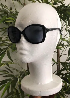 Oakley Black Wrap Around Oversize Round Women Sunglasses Made in USA Gothic Streetwear thumbnail 1