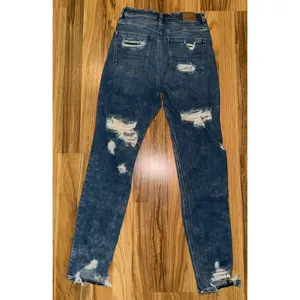 American Eagle Mom Jeans Women's Sz 0 Long Distressed‎ Stretch thumbnail 2