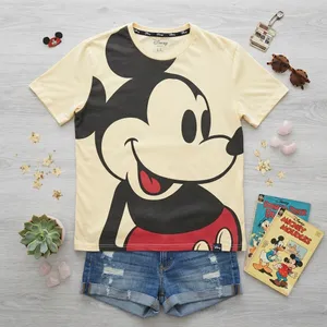 Disney Mickey Mouse Graphic‎ T-Shirt, Pale Yellow, Size Large (LL) thumbnail 1