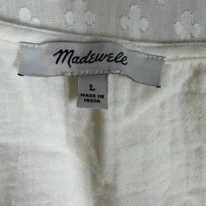 Madewell White Cotton Cropped‎ Tie Front Top thumbnail 2