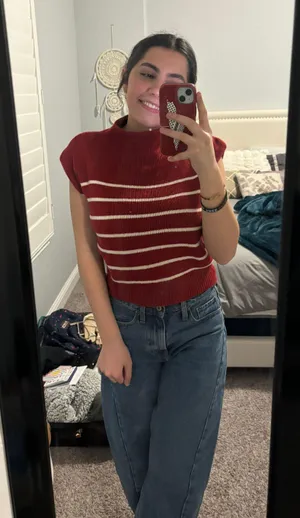 Anything Bling Boutique Striped Sweater Vest thumbnail 1