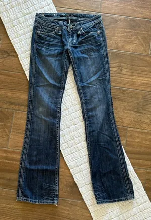 Miss Me‎ Bootcut Jeans Size 26 Midnight Fleur De Lis JP4369 Low Rise Dark Wash thumbnail 1