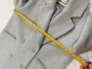 Abercrombie & Fitch Gray Double Breasted Coat S Old Money Quiet Luxury Preppy thumbnail 9