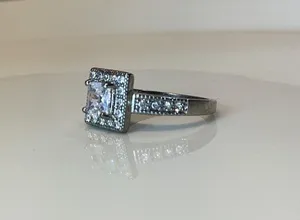 Silver Tine Crystal Ring thumbnail 1