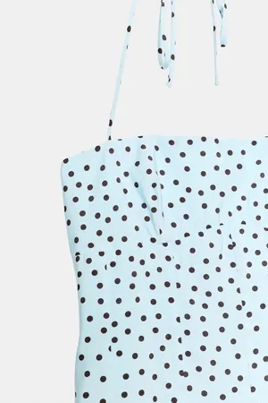 Zara Light Blue Polka Dot Maxi Dress - Women thumbnail 10