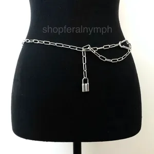 Vintage Y2K Cyberpunk Silver Padlock Chain Belt, Fits Up to 37 Inches, X7GA1226 thumbnail 3