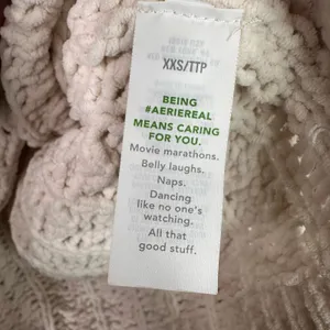 Aerie Cable Knit Chenille Sweater Womens XXS Cream Ivory Quarter Zip Pullover thumbnail 8
