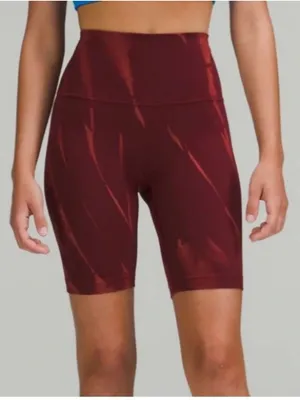 Lululemon Wunder Train High-Rise Short Sun Bleached Wash Red Merlot | Size 4, 8” thumbnail 1