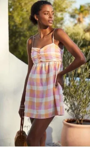 Anthropologie Charlie Holiday Women's Madonna Mini Dress Tonal Hibiscus. Size 8 thumbnail 3
