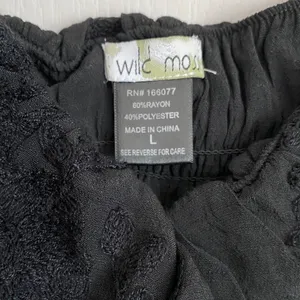 Wild Moss Womens Smocked Body‎ Mini Dress Black Floral Embroidered Ruffle L NWT thumbnail 5