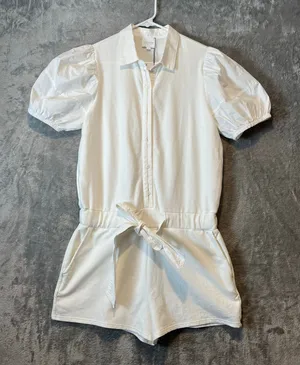 SUNDAYS Sz M Barrett Romper in Coconut Milk‎ Short Sleeve New Women's thumbnail 1