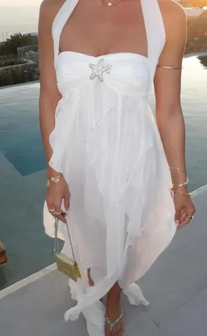 Wavy maternity dress White Size XL thumbnail 2