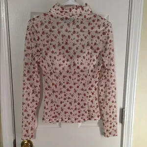 Cider Coquette Floral Sweetheart Mesh Blouse thumbnail 3