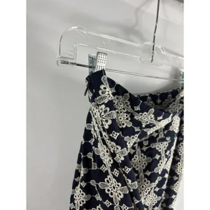 Zara Navy Embroidered Pant Size Small thumbnail 3
