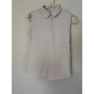 Rhône Women's Course To Court Sleeveless Polo Gray Lavender Sz M Polo NWT $88 thumbnail 2