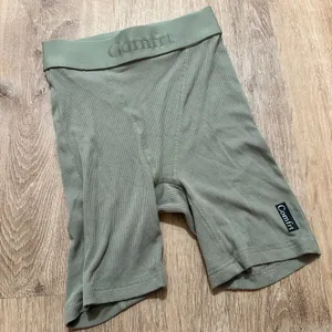 Comfrt | Sage Green Ribbed High Waisted Knit Boxer Briefs Lounge‎ Shorts, XXS thumbnail 1