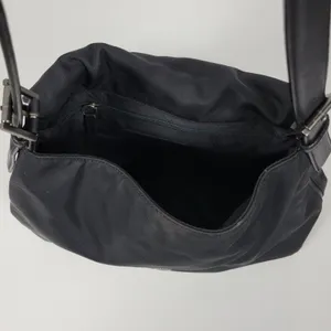 Vintage Coach Mercer 7424 Women Shoulder Bag Black Nylon Leather Twill Flap thumbnail 9