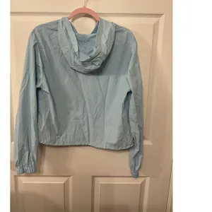 Sadie & Sage Baby Blue Sport Spice Nylon Hooded Windbreaker Jacket, M thumbnail 4