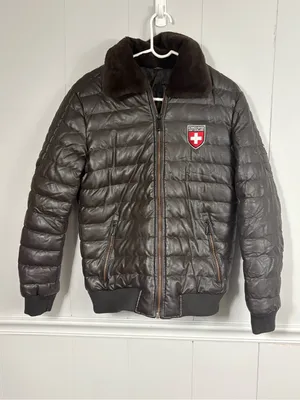 Woman’s Switzerland Patches Puffer Jacket Faux Fur Collar Medium Winter Warm thumbnail 13