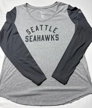 Nike NFL Team Apparel Seattle Seahawks Long Sleeve Tee Gray Black XL thumbnail 1