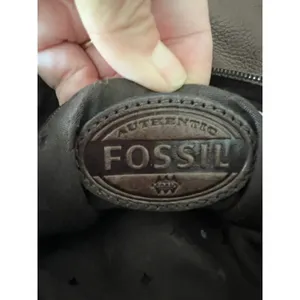 Fossil Maddox patchwork mini crossbody bag purse flap leather suede herringbone thumbnail 5
