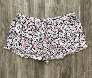 Floral Ruffled Lounge Shorts  thumbnail 1