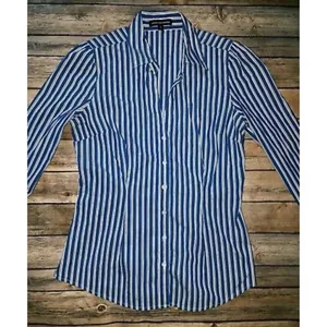 ✨ HP✨Express Blue Striped Button Down Shirt✨ thumbnail 3