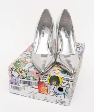 JEFFREY CAMPBELL‎ Trixy Pointed Toe Pump In Silver Metallic thumbnail 1