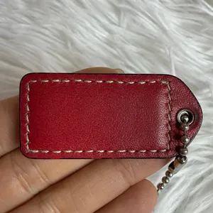 y2k 1.5" COACH Vintage Red Fob Bag Charm Hang tag Hangtag thumbnail 2