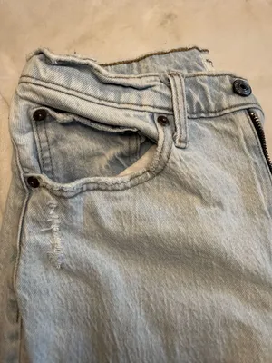Abercrombie & Fitch Ultra High Rise Straight Leg Distressed Jeans thumbnail 2